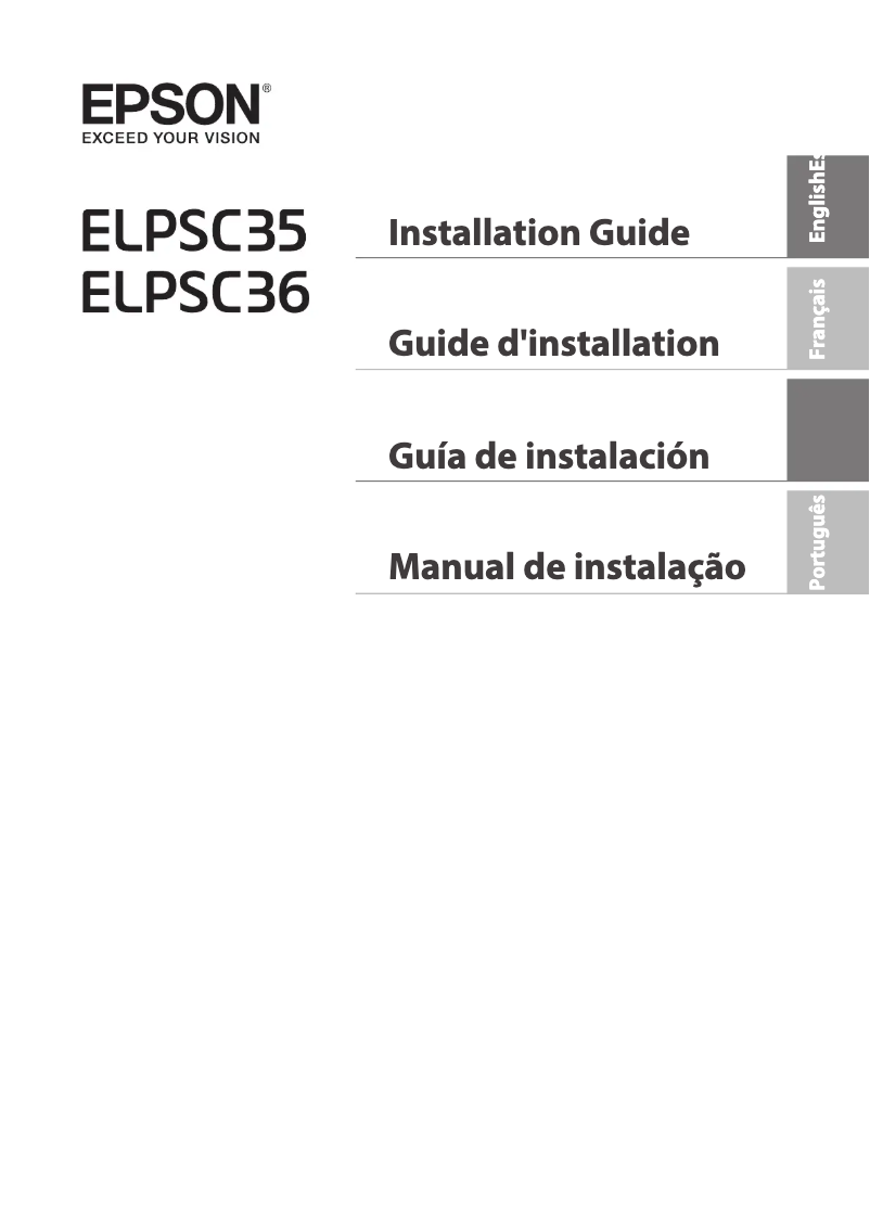 Page 1 de la notice Guide d'installation Epson ELPSC35