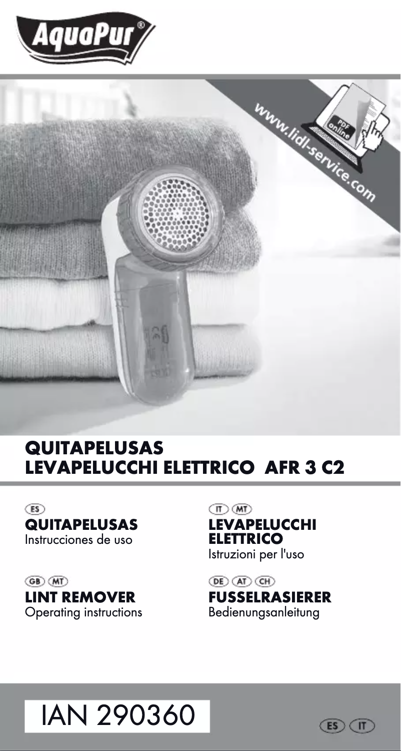 Page 1 de la notice Manuel utilisateur AquaPur IAN 290360