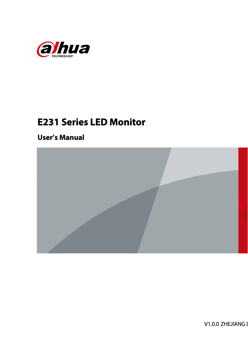 Page 1 de la notice Manuel utilisateur Dahua Technology DHI-LM27-E231