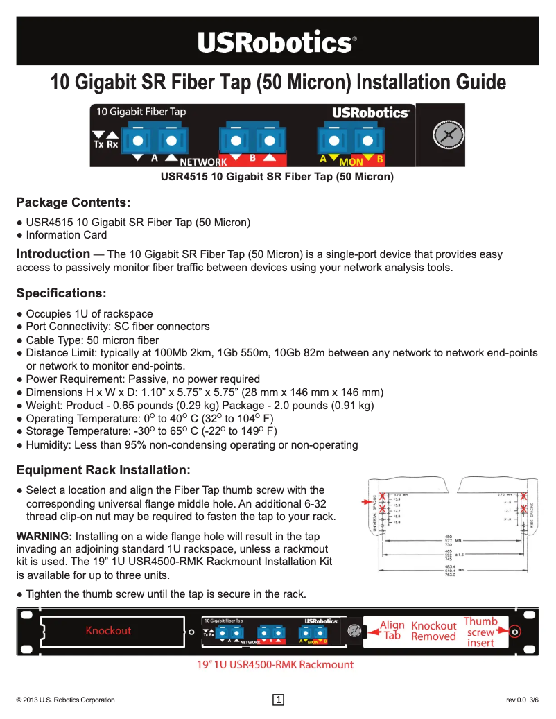 Page 1 de la notice Manuel utilisateur USRobotics USR4515LC