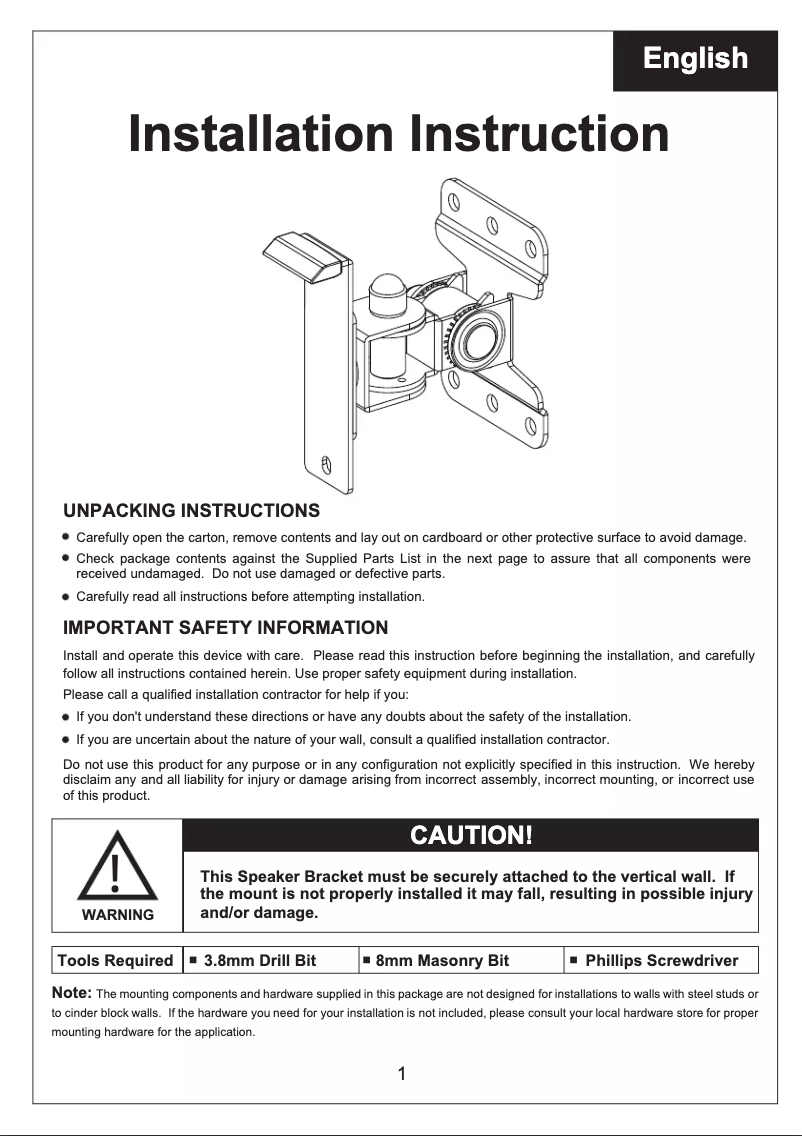 Página 1 del manual Manual de usuario Techly ICA-SP SSWL01