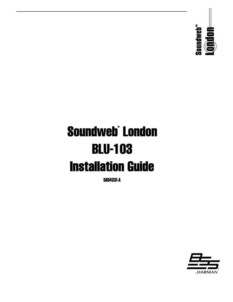 Page 1 de la notice Manuel utilisateur BSS Audio Soundweb London BLU-103