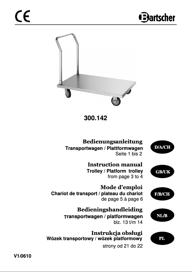 Page n°1 - Manuel utilisateur Bartscher TP100