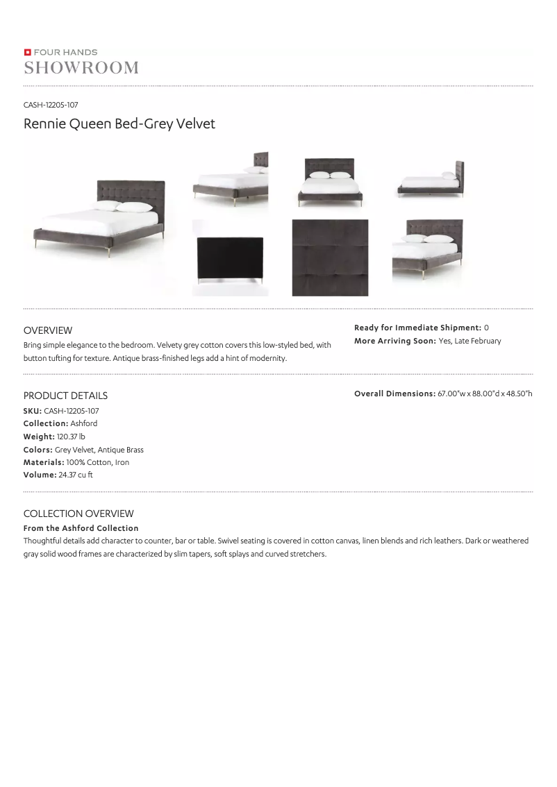 Page 1 de la notice Manuel utilisateur Four Hands CASH-12205-107