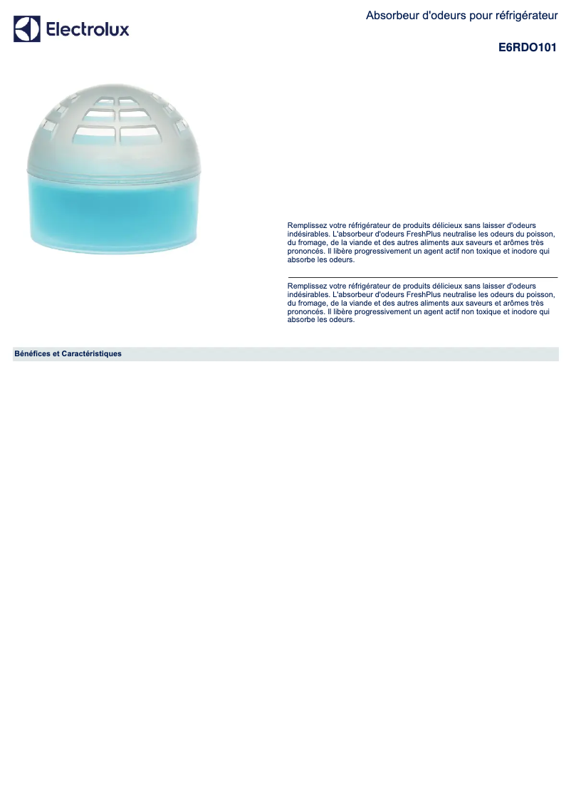 Image de la première page du manuel de l'appareil E6RDO101