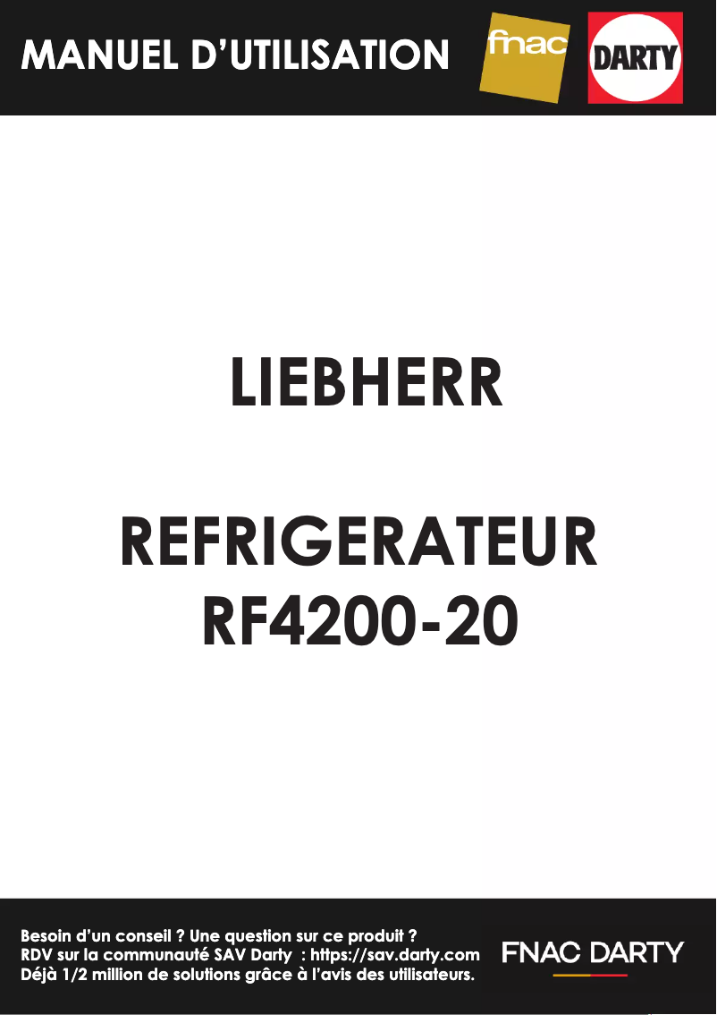 Page 1 de la notice Manuel utilisateur Liebherr Rf 4200-20