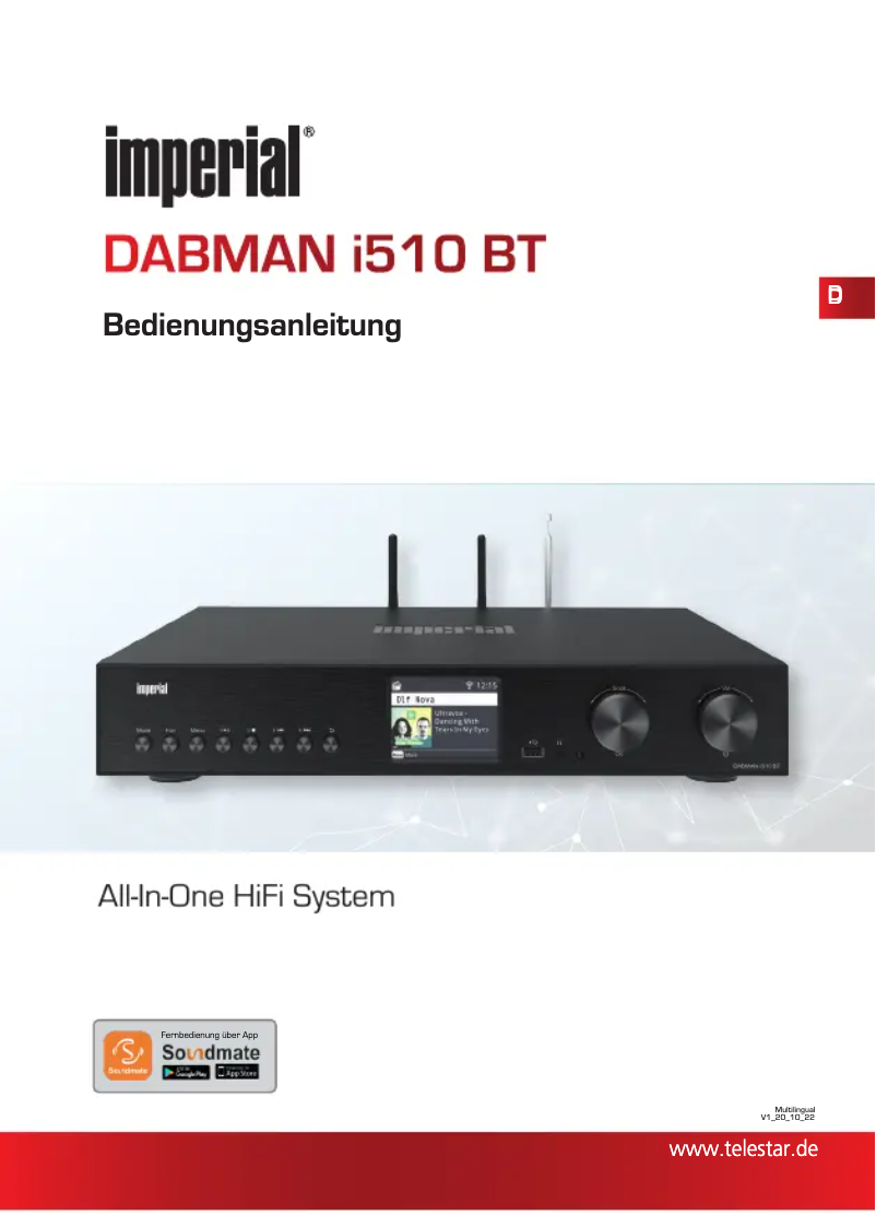 Imagen de la primera página del manual del dispositivo DABMAN i510 BT