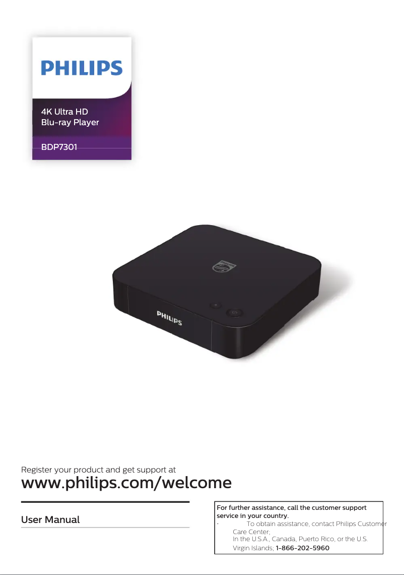 Page 1 de la notice Manuel utilisateur Philips BDP7301