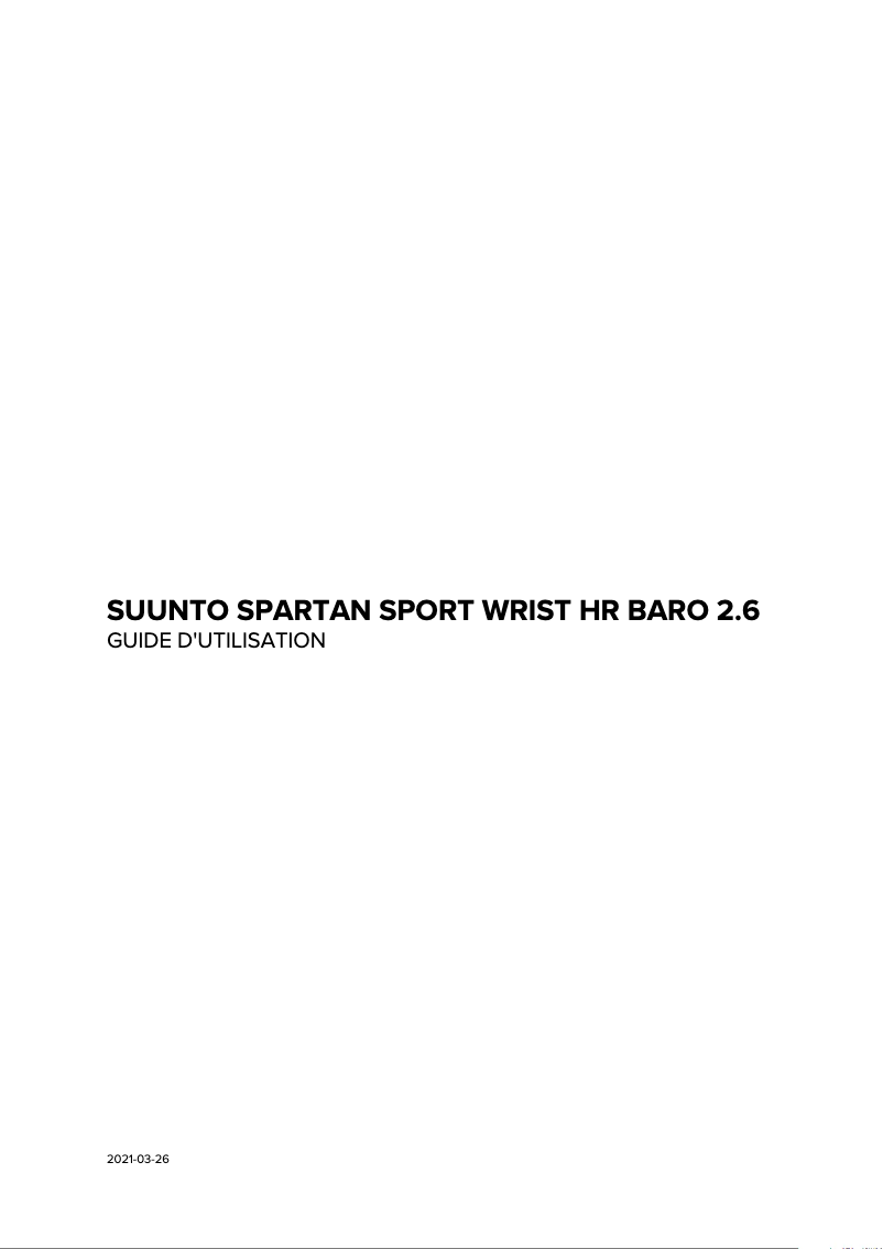 Image de la première page du manuel de l'appareil Spartan Sport Wrist HR Baro