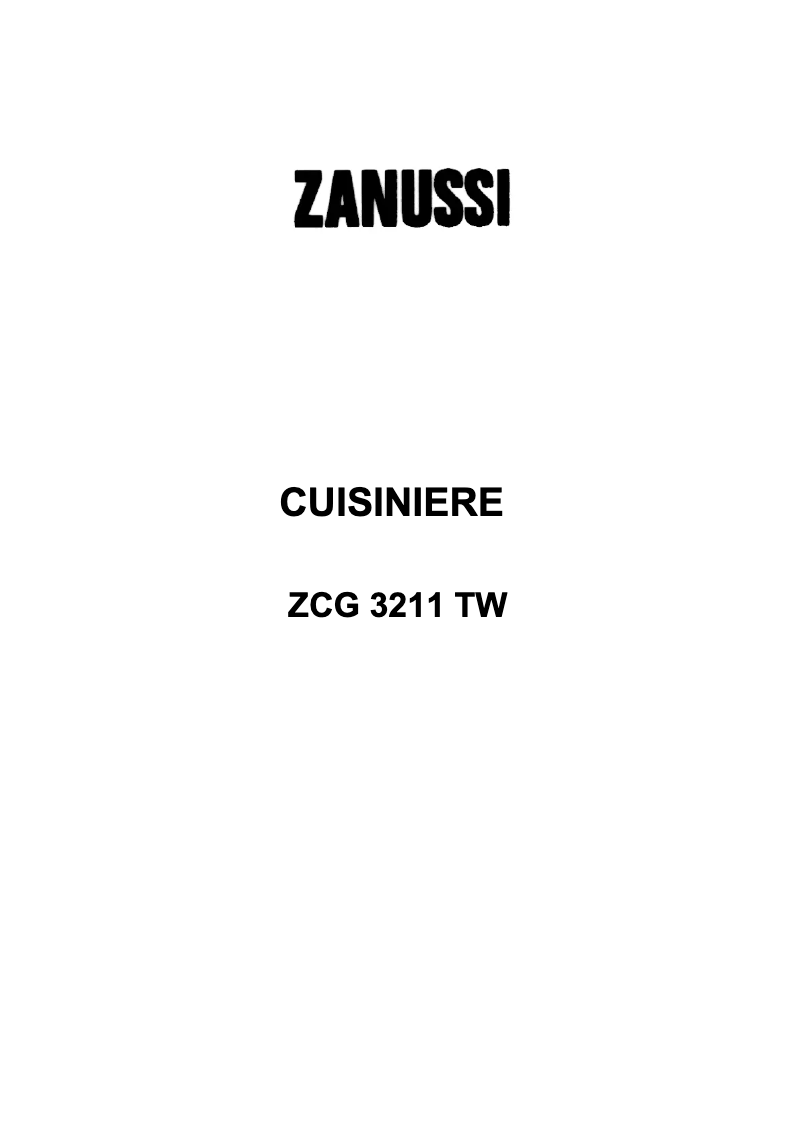 Image de la première page du manuel de l'appareil ZCG3211TW