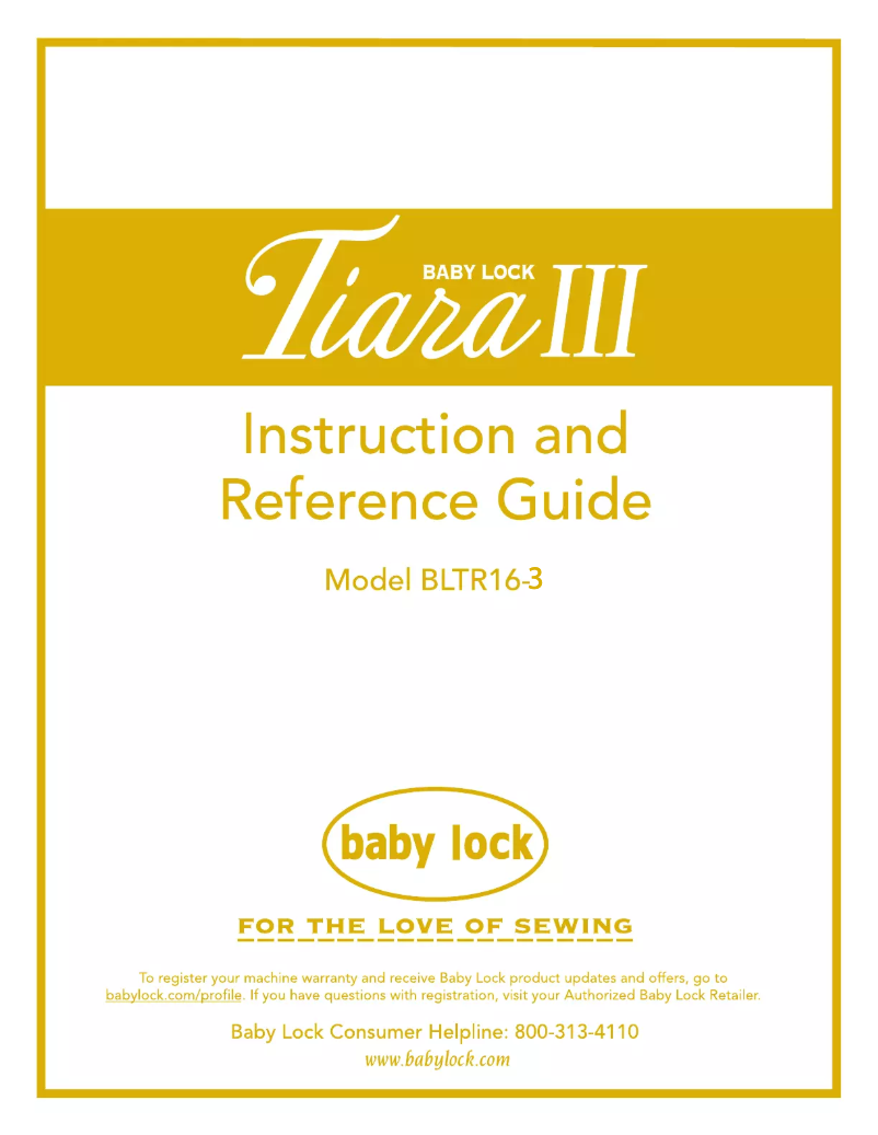 Page 1 de la notice Manuel utilisateur Baby Lock Tiara III BLTR16-3