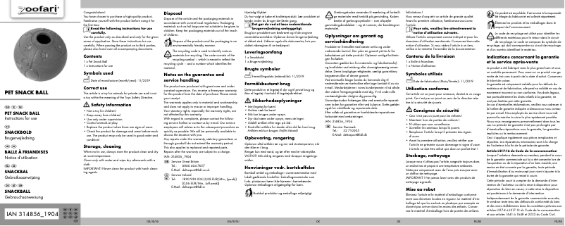 Page 1 de la notice Manuel utilisateur Zoofari IAN 314856