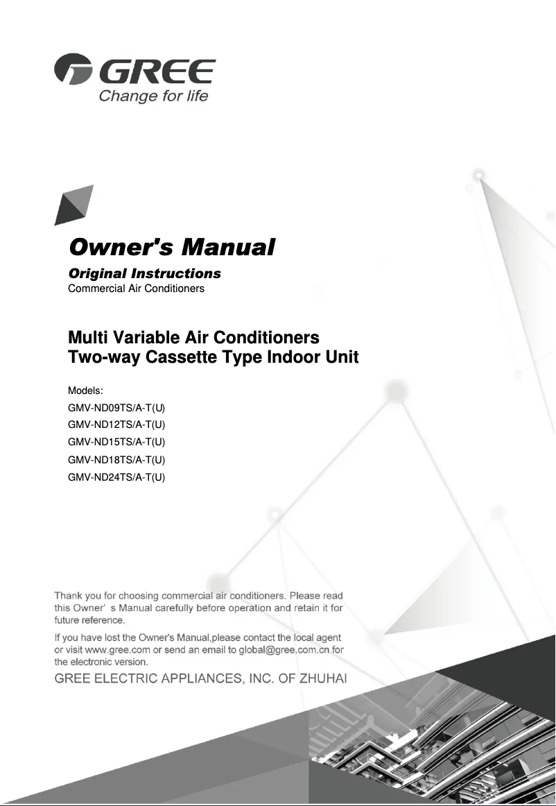 Página 1 del manual Manual de usuario Gree GMV-ND15TS/A-T(U)