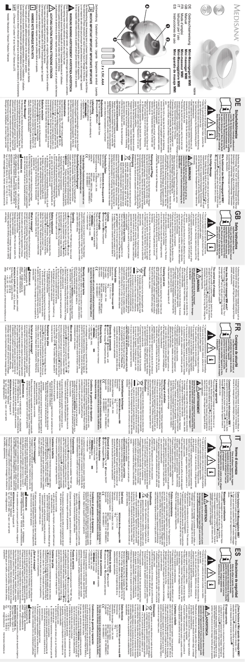 Página 1 del manual Manual de usuario Medisana MMI