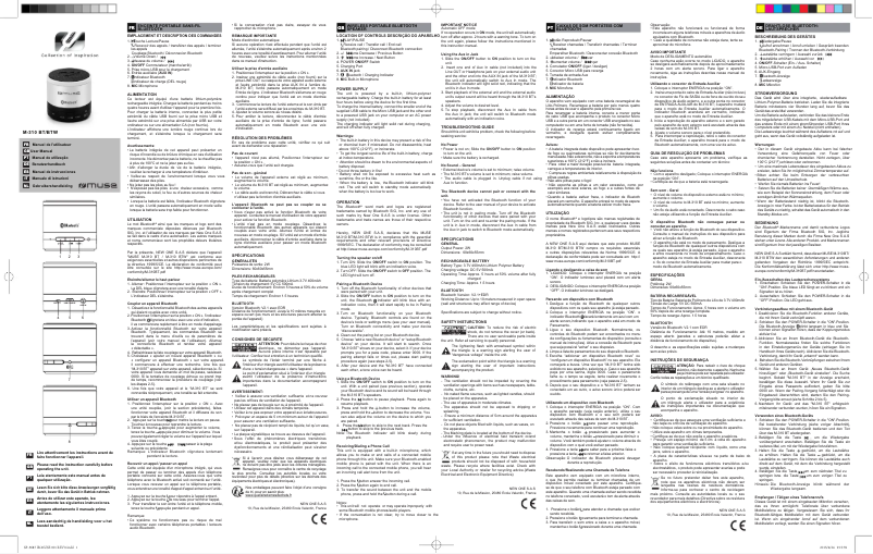 Page 1 de la notice Manuel utilisateur Muse M-310