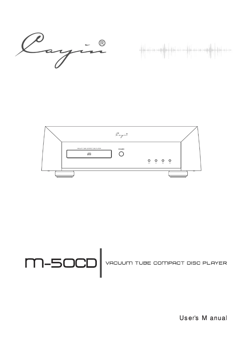 Page 1 de la notice Manuel utilisateur Cayin M-50CD