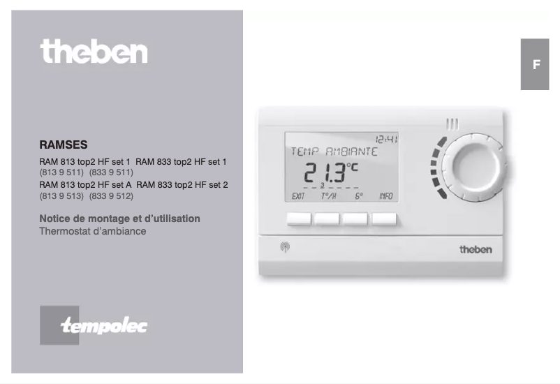 Page n°1 - Manuel utilisateur Theben RAM 833