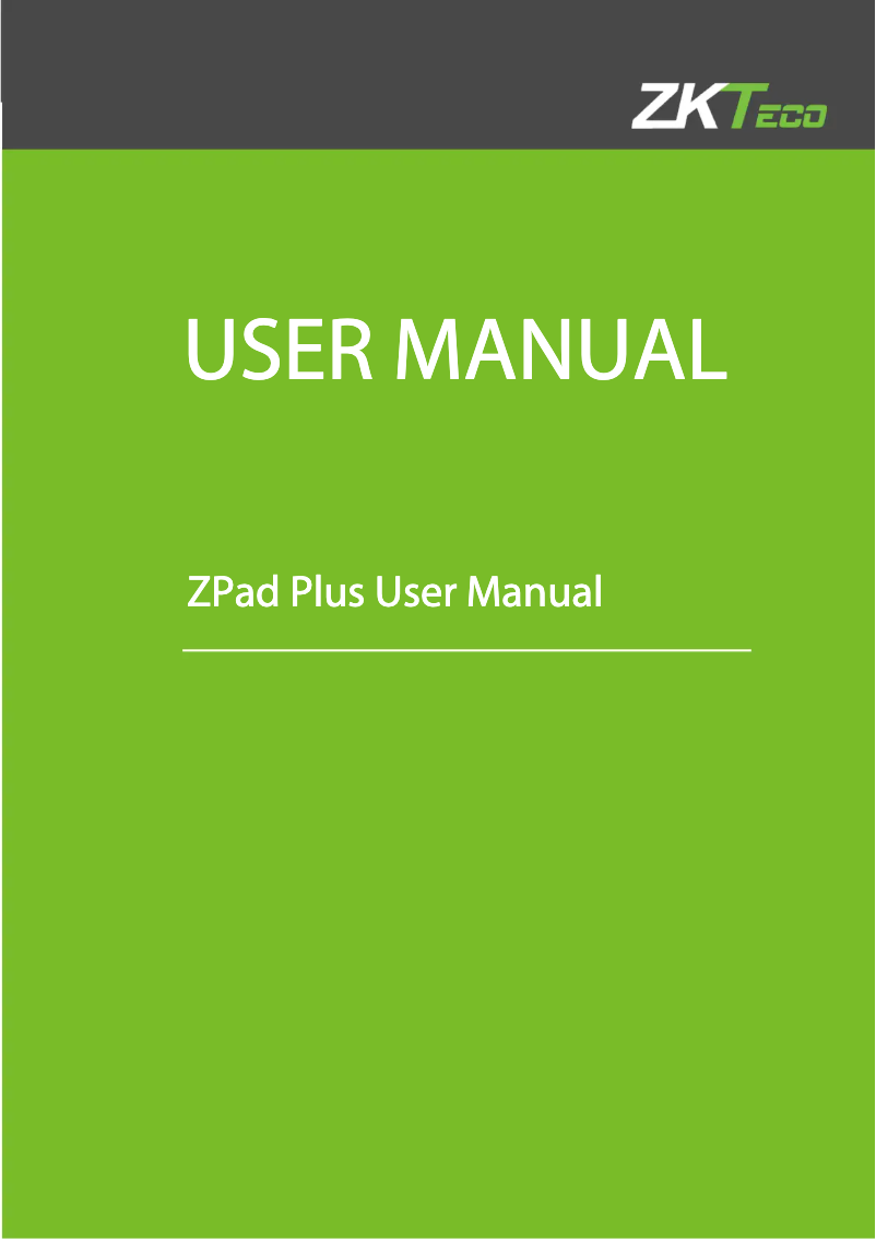 Imagen de la primera página del manual del dispositivo ZPad Plus