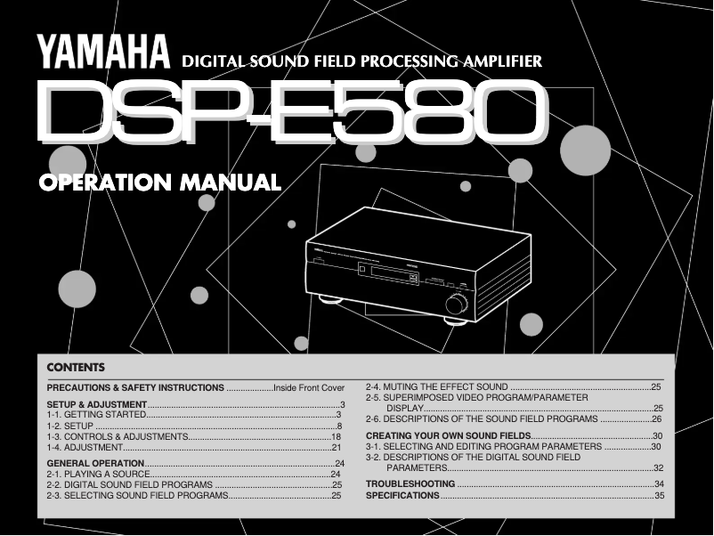 Page 1 de la notice Manuel utilisateur Yamaha DSP-E580