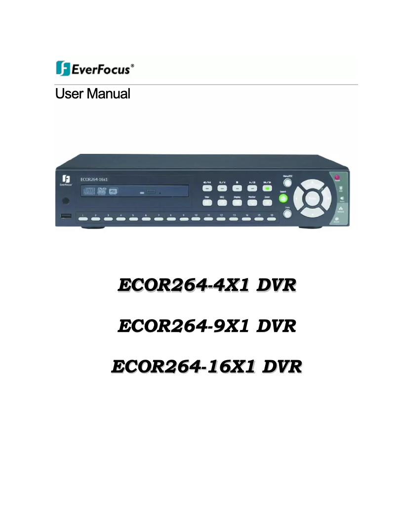 Page 1 de la notice Manuel utilisateur EverFocus ECOR264-4X1