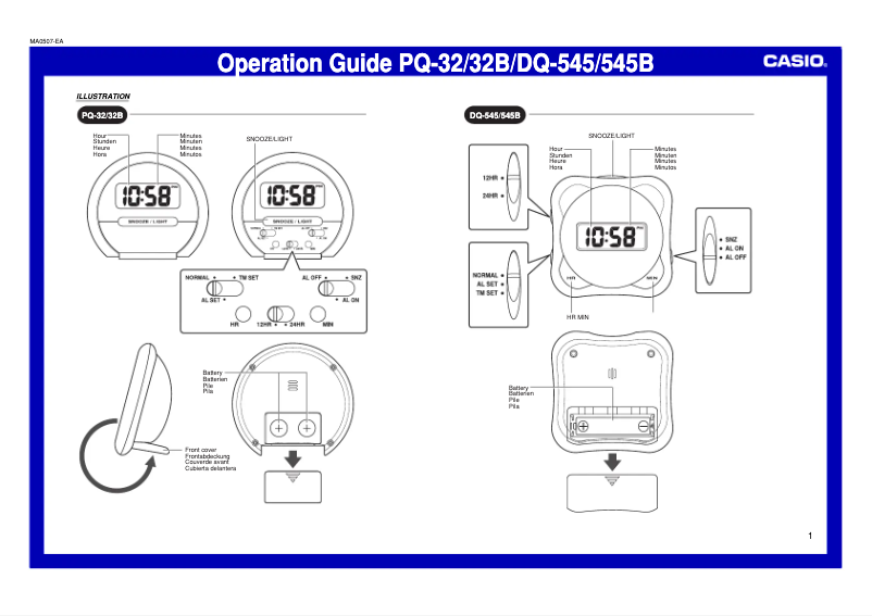 Page n°1 - Manuel utilisateur Casio DQ-545