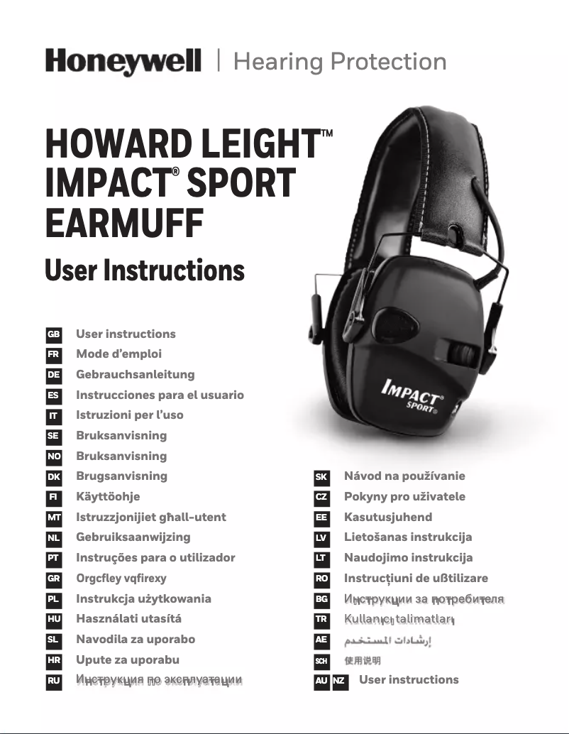 Page n°1 - Manuel utilisateur Howard Leight Impact Sport