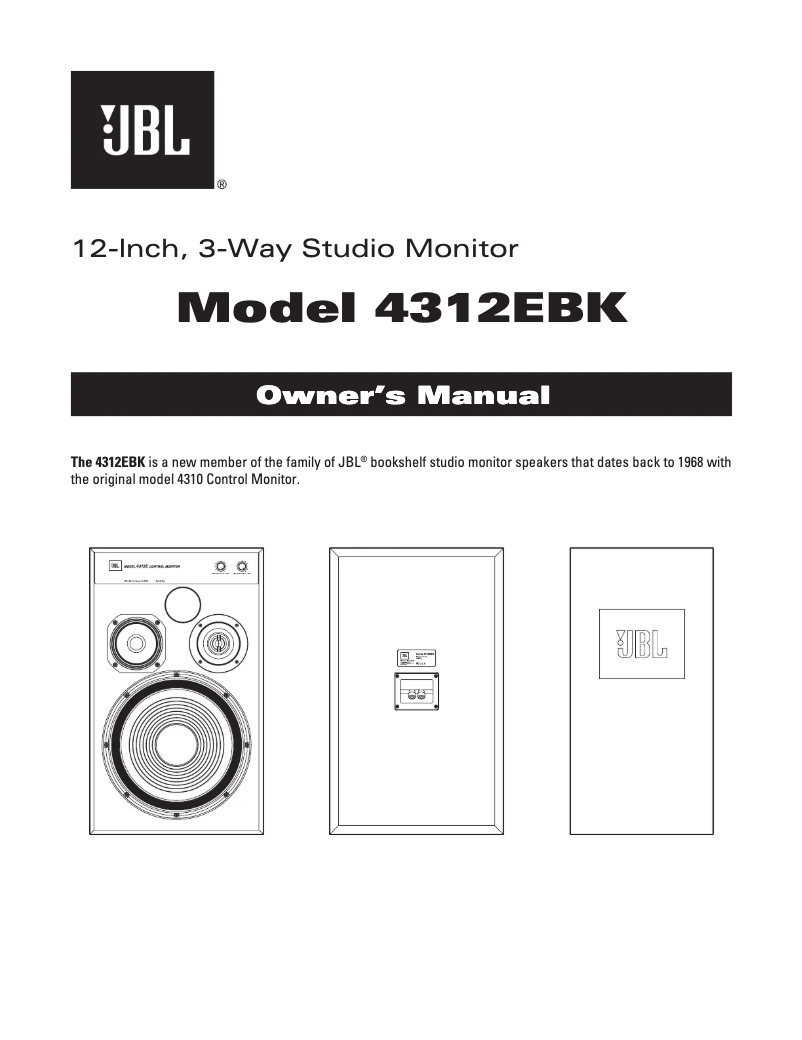 Page 1 de la notice Manuel utilisateur JBL 4312EBK