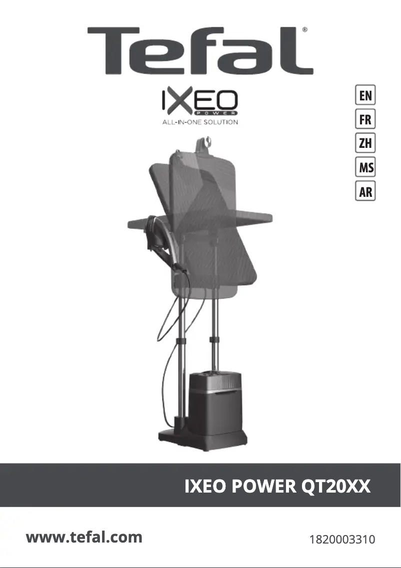 Page 1 de la notice Manuel utilisateur Tefal IXEO Power QT2020