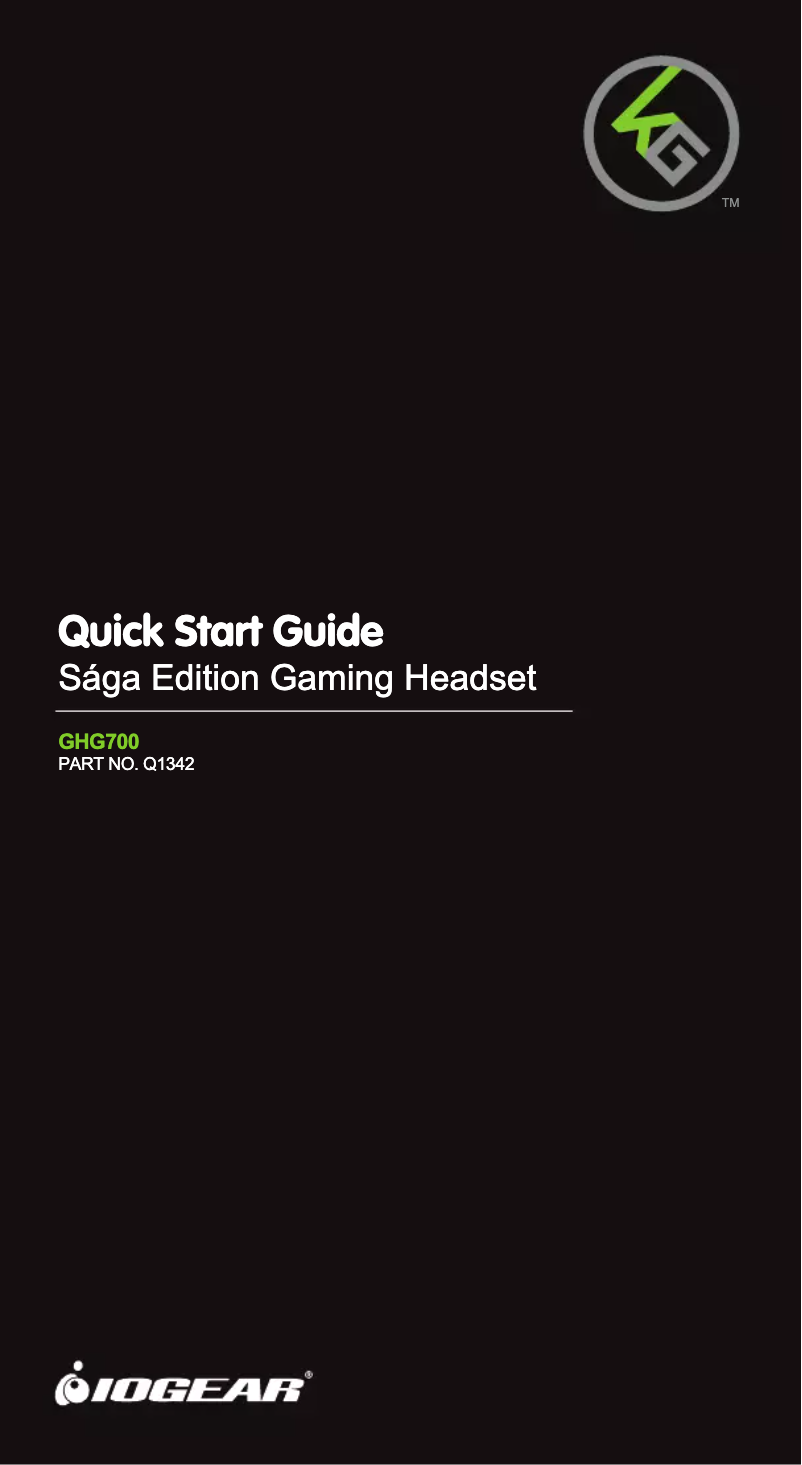 Page 1 of the manual User Manual iogear Kaliber Gaming GHG700