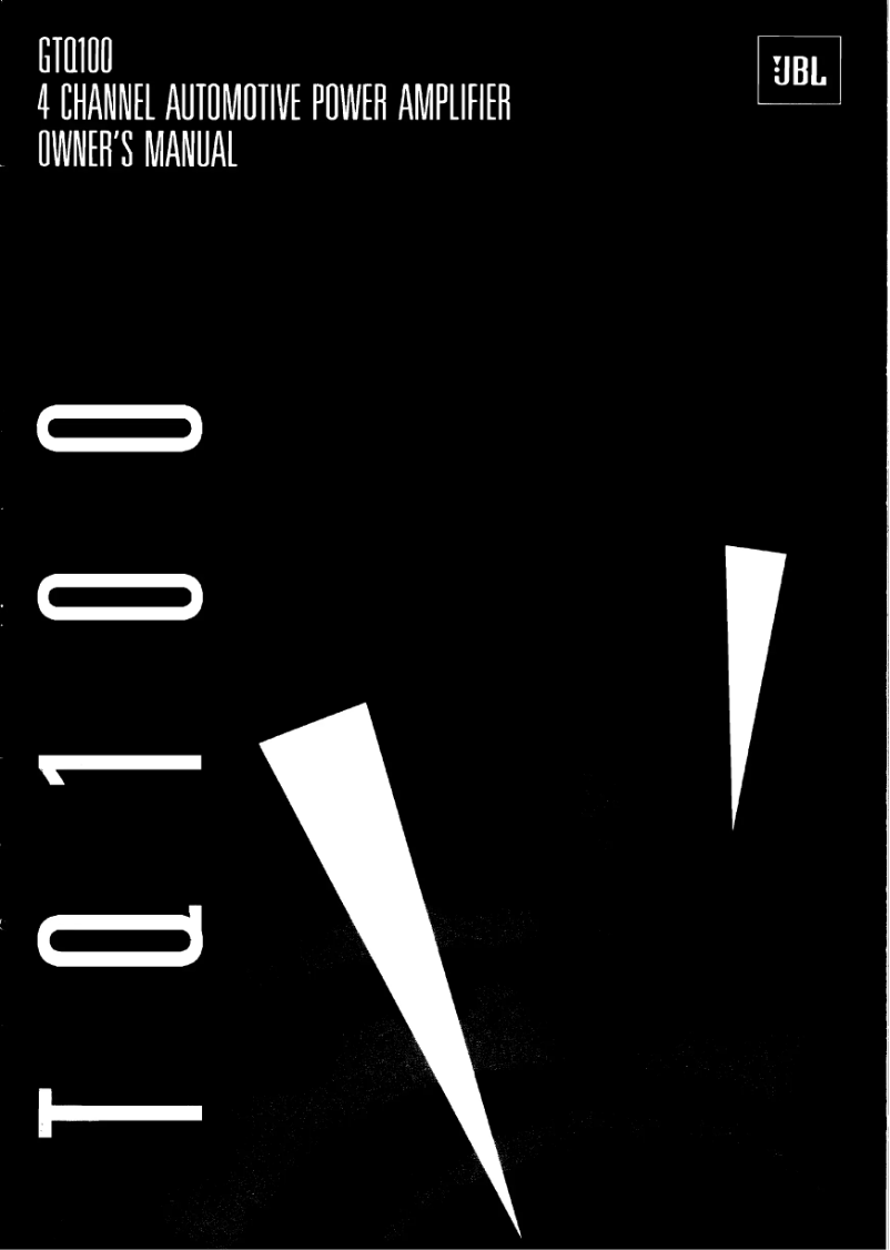 Page 1 de la notice Manuel utilisateur JBL GTQ100
