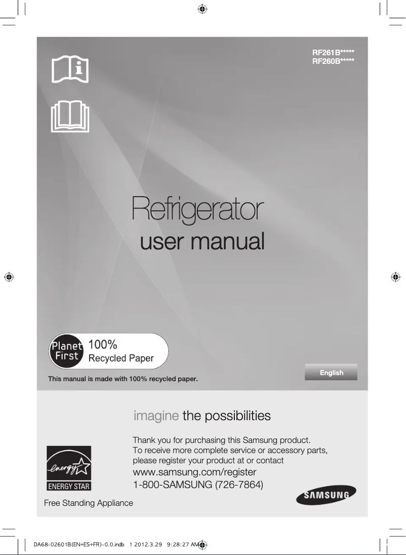 Página 1 del manual Manual de uso y mantenimiento Samsung RF261BEAE