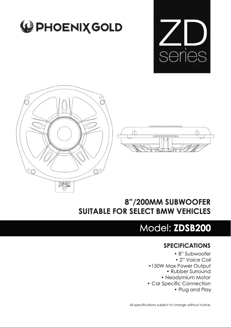 Page 1 de la notice Manuel utilisateur Phoenix Gold ZDSB200