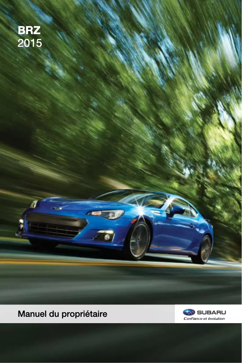 Page n°1 - Manuel utilisateur Subaru BRZ (2015)
