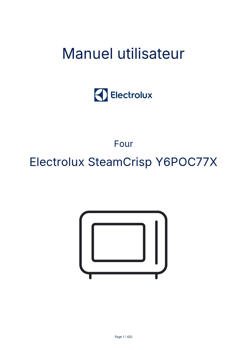Page n°1 - Manuel utilisateur Electrolux SteamCrisp Y6POC77X