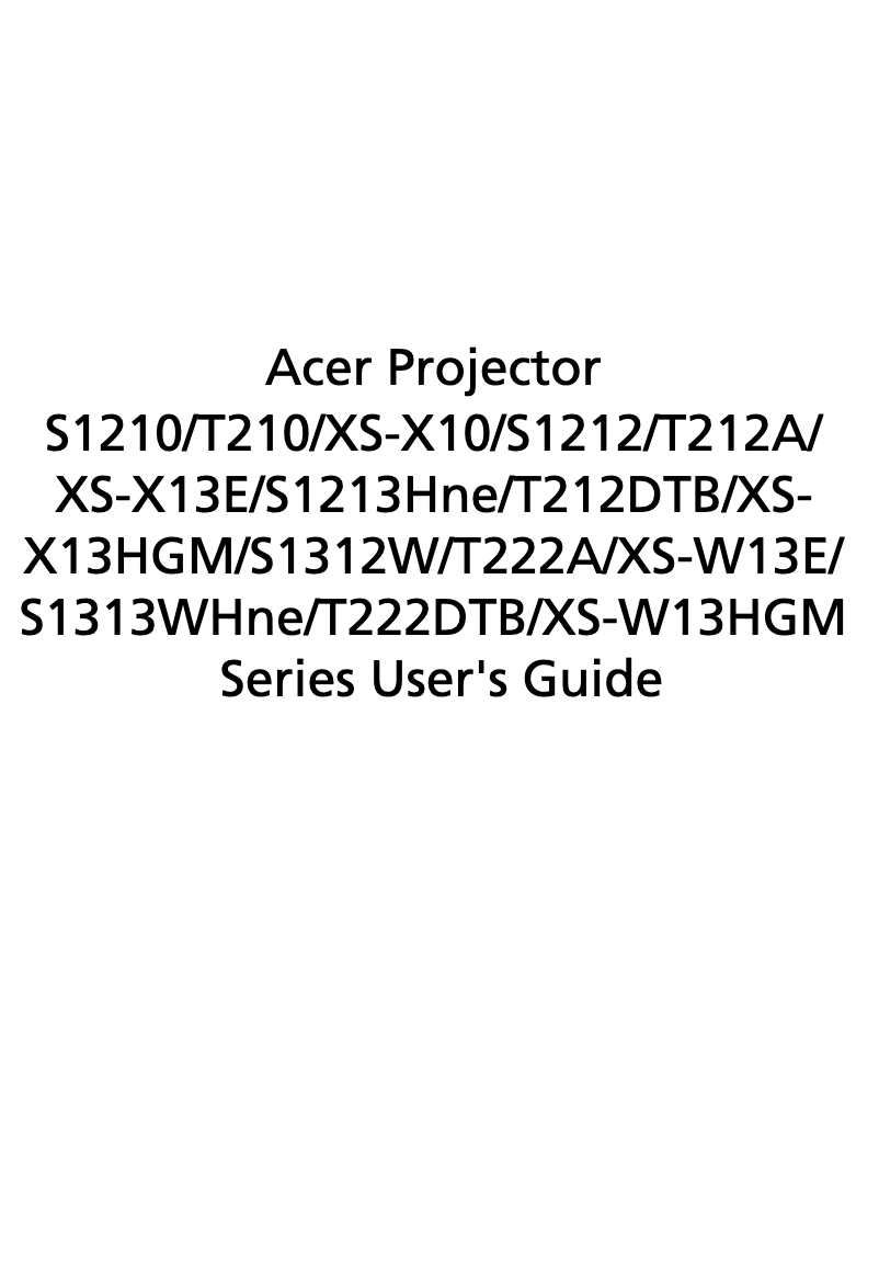 Page 1 de la notice Manuel utilisateur Acer S1213Hne