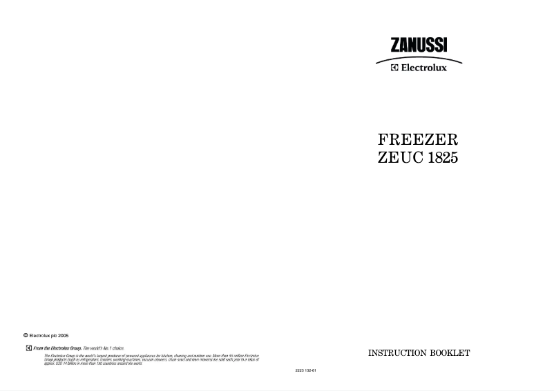 Page 1 de la notice Manuel utilisateur Zanussi-Electrolux ZEUC1825