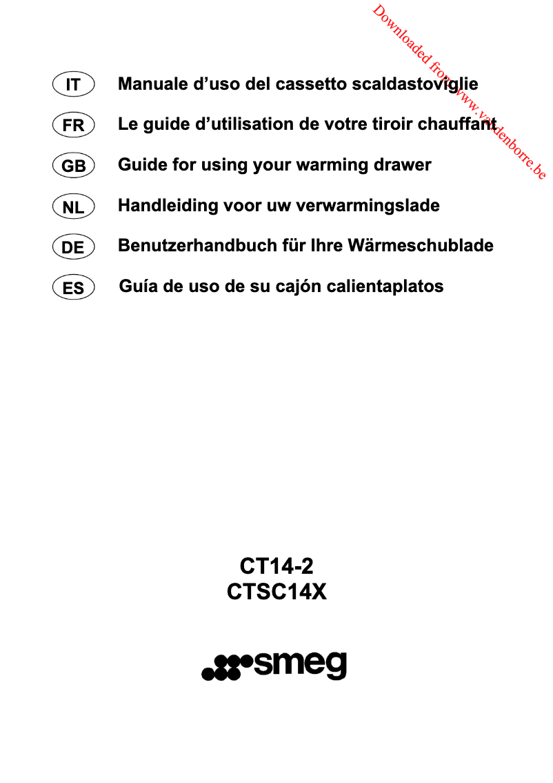 Page n°1 - Manuel utilisateur Smeg CT14-2