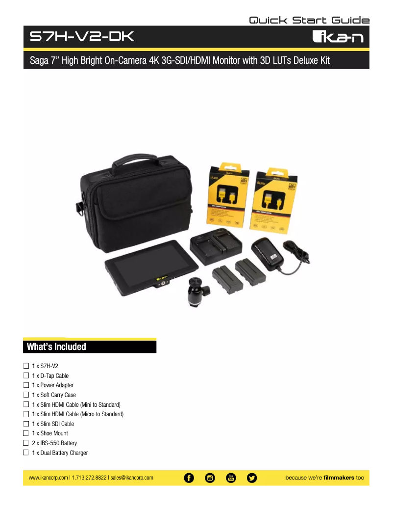 Page 1 de la notice Manuel utilisateur Ikan S7H-V2-DK