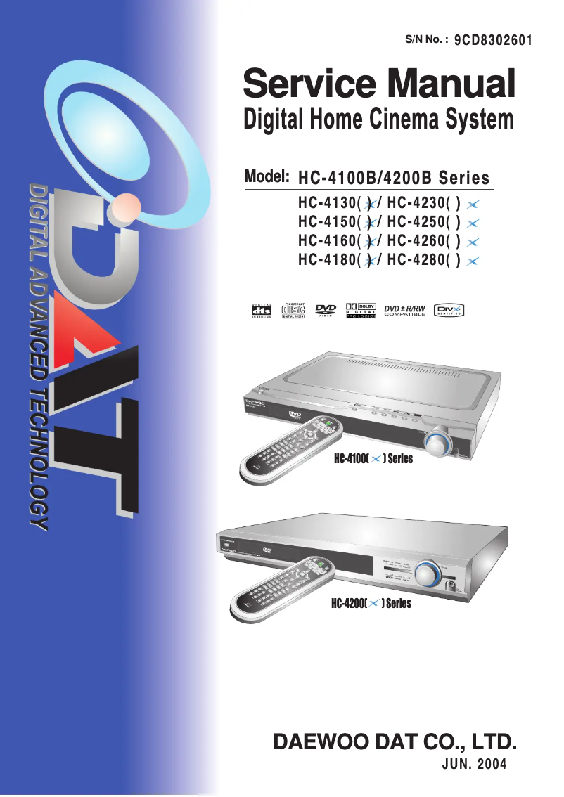 Page n°1 - Manuel utilisateur Daewoo HC-4260