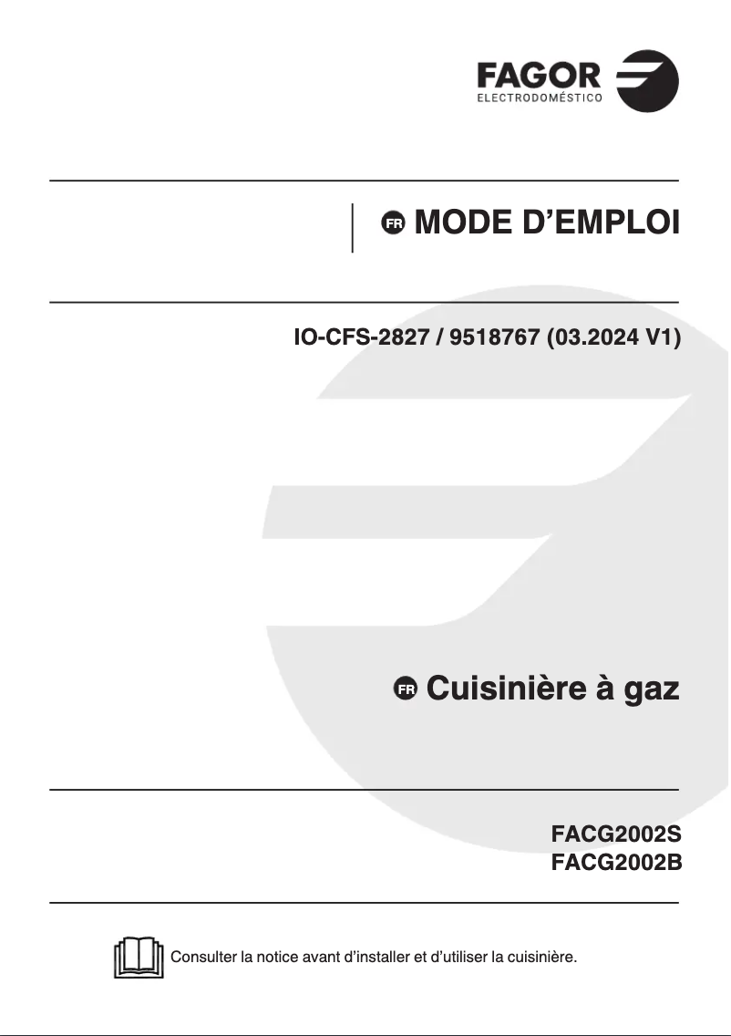 Image de la première page du manuel de l'appareil FACG200S