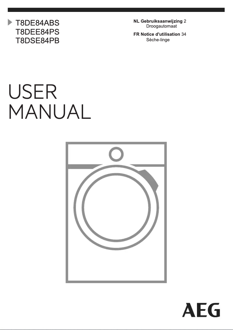 Página 1 del manual Manual de usuario AEG T8DSE84PB