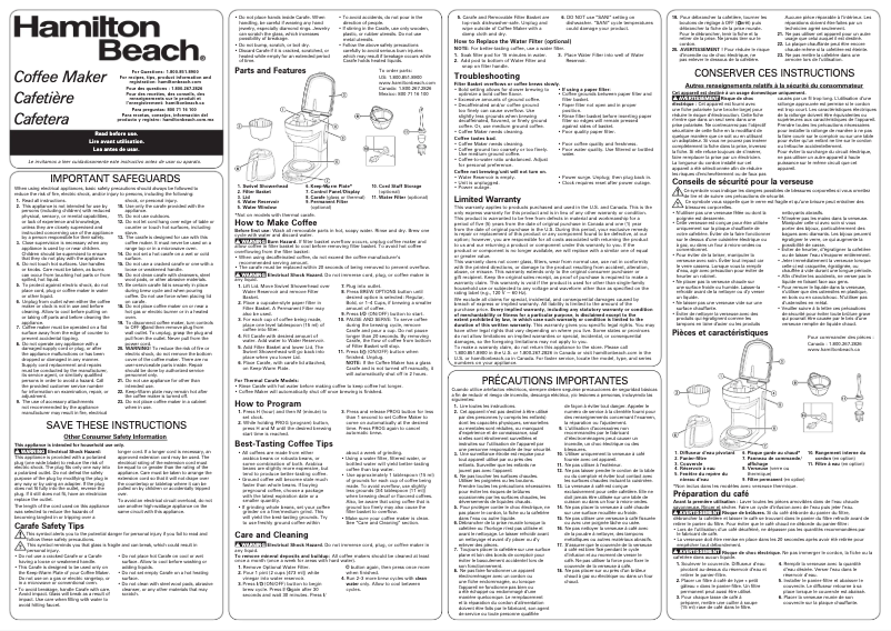 Image de la première page du manuel de l'appareil 46293