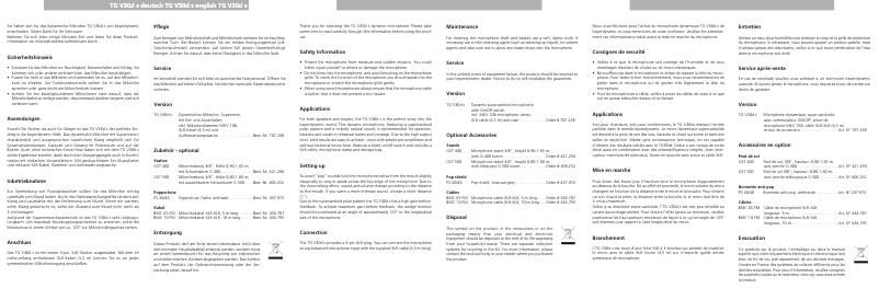 Page n°1 - Manuel utilisateur Beyerdynamic TG V30d s