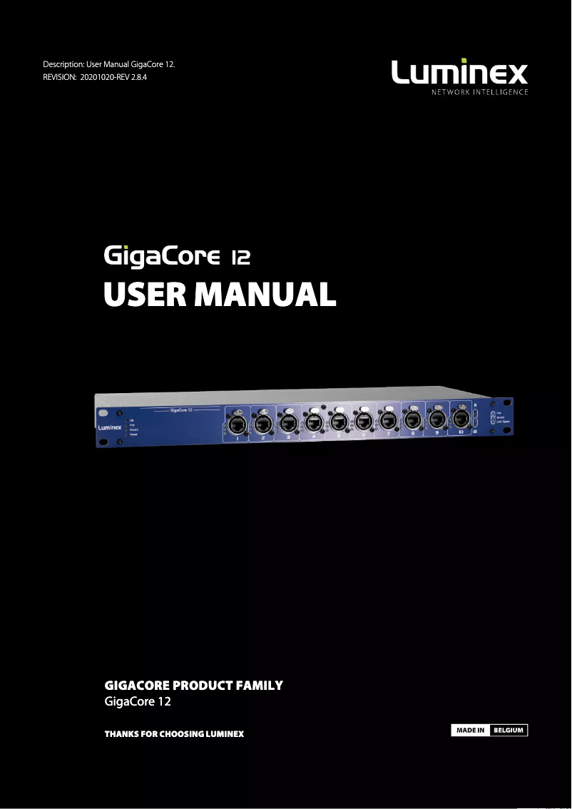 Image de la première page du manuel de l'appareil GigaCore 12