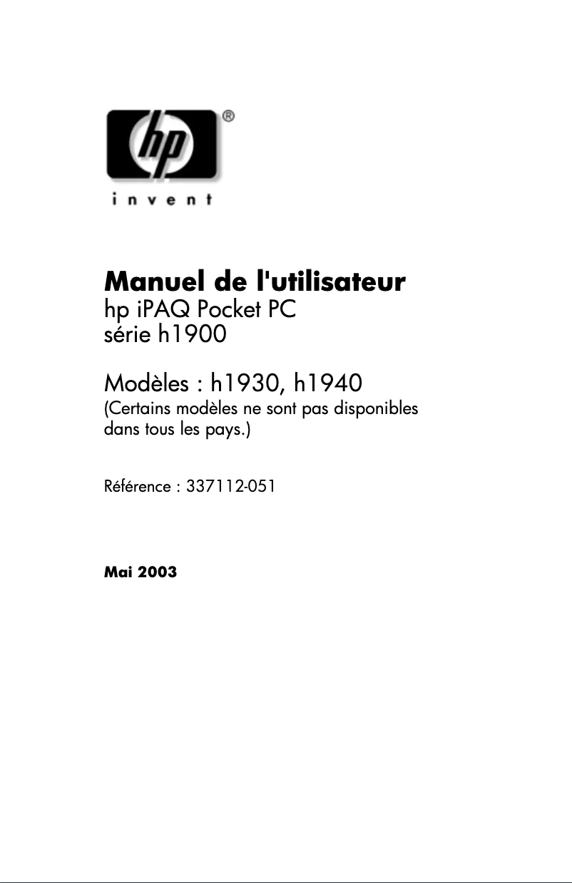 Image de la première page du manuel de l'appareil iPAQ h1935