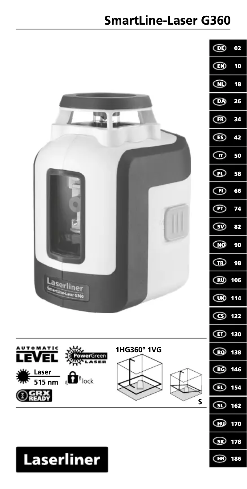 Page 1 de la notice Manuel utilisateur Laserliner SmartLine-Laser G360