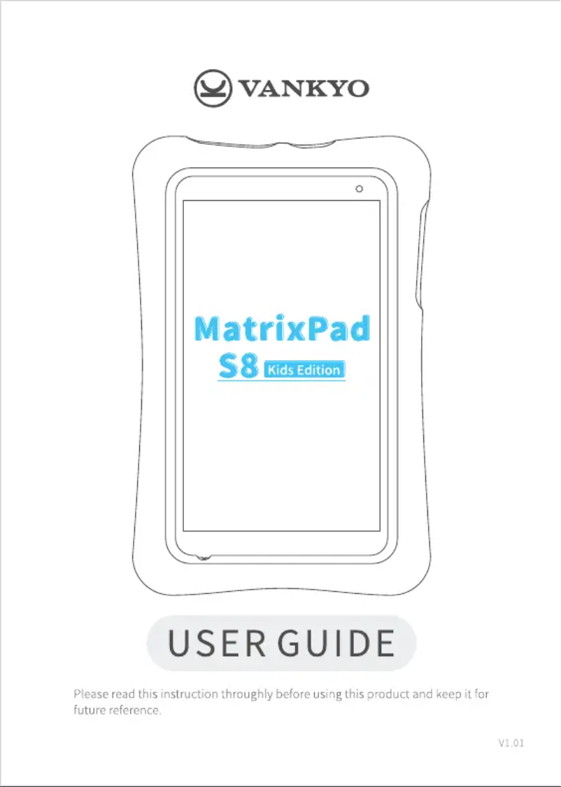 Image de la première page du manuel de l'appareil MatrixPad S8 Kids