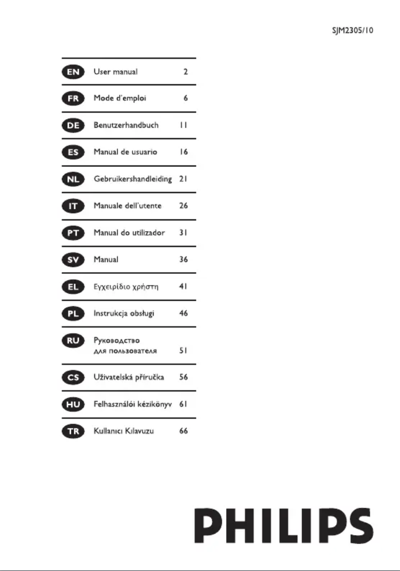 Image de la première page du manuel de l'appareil SJM2305