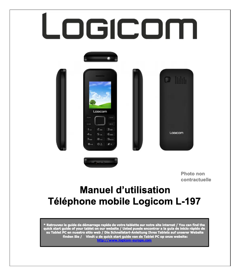 Page 1 de la notice Manuel utilisateur Logicom L-197