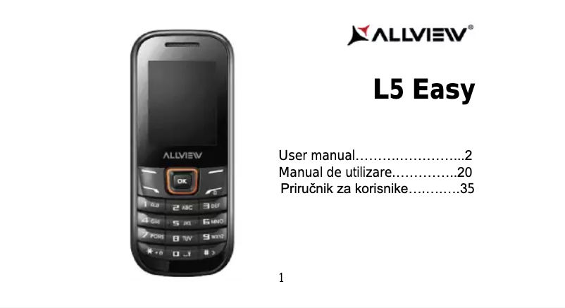 Page n°1 - Manuel utilisateur Allview L5 Easy